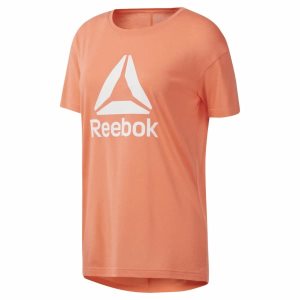 Koszulki Damskie Reebok WOR Logo Różowe PL 08MYPRK